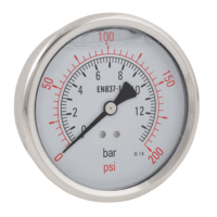 GLY MANO RVS 100MM 0-40BAR 1/2 BSP ACHT