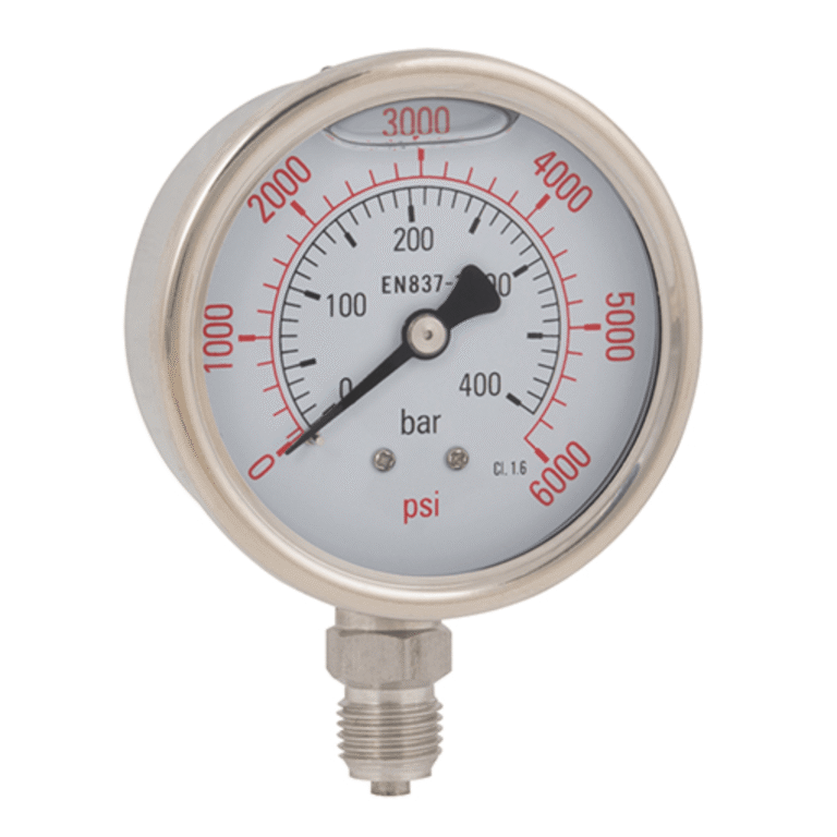 GLY MANO RVS 63MM 0-4BAR 1/4 BSP OND